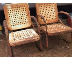 Antique couch glider and chairs